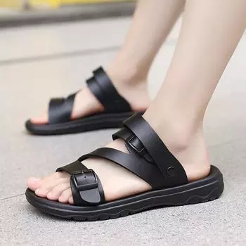 Fashion Sandals for Men outdoor Summer Comfortable Men s Sandal breathable Men Leisure Beach Shoes for Men fashion shoes 6.5 чёрный