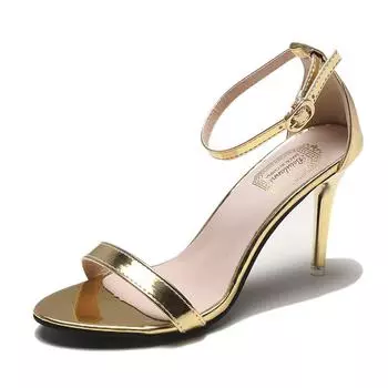 Fashion Silver Gladiator Sandals Roman sandals Summer Office High Heels Women Buckle Strap Pumps Casual Women Shoes 34 серебряный