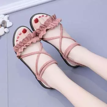 Fashion Slides Women Students Korean Version of A Flat Slippers Woman Student New Network Celebrity Inswomen Sandals 5 розовый