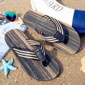 Fashion Slip-resistant Flip Flops Beach Sandals Man Shiatsu Slippers For Men Comfortable Shoes With Korean Style Pvc Fun Original Cheap 36