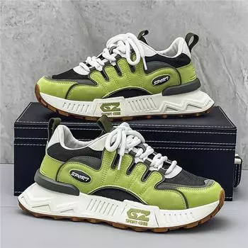 Fashion Sneakers Men s Shoes Vulcanized Platform Sneakers Men Street Style Walking Vulcanized Casual Shoes Men Green 39 бежевый