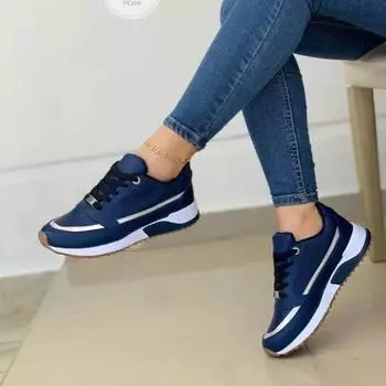 Fashion Solid Low Heel Women s Sneakers Mesh Lace-up 2024 High Quality Ladies Shoes Spring/autumn Sewing Women s Vulcanize Shoes 36 белый