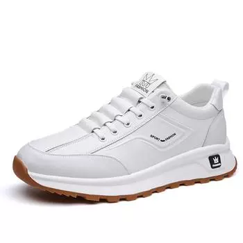 Fashion Spring Autumn Cow Leather Platform Sneakers for Men Designer Soft-soled Casual Men s Shoes Fashion Outdoor Sport Zapatos Hombre 38