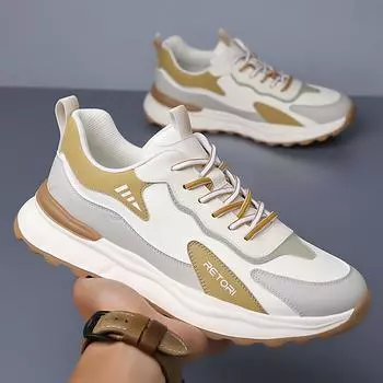Fashion Spring Autumn Designer New Leather Mesh Platform Men s Sneakers Fashion Soft Sole Casual Outdoor Sports Men s Shoes Zapatillas 38