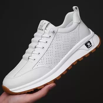 Fashion Spring Autumn Designer New Platform Slip-on Leather Men s Shoes Fashion Soft Sole Casual Outdoor Men s Sneakers Off White Shoes 38