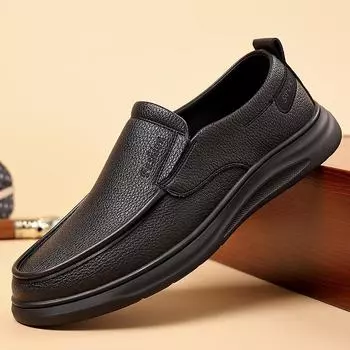 Fashion Spring Autumn Men s black Loafers Elegant Business Casual Shoes Anti Slip Formal business Leather Shoes for Men s moccasins 38 чёрный