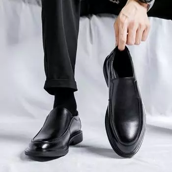 Fashion Spring Autumn New Designer Leather Shoes for Men 2024 Fashion Casual Black Platform Men s Dress Shoes Man 38 чёрный