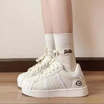 Fashion Sprots Shell Head Board Shoes for Women Spring Autumn New Designer Cream Color Platform Sneakers Women Sports Zapatos De Mujer 35