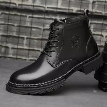 Fashion Stylish Men Boots Side Zipper Men s Boots Genuine Leather Classic Ankle Boots Male Comfortable Warm Winter Boots Men 38