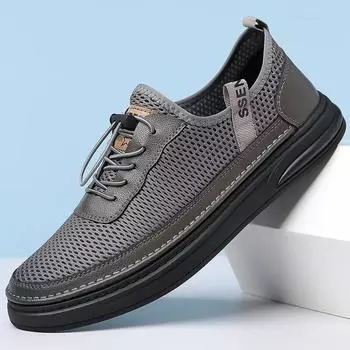 Fashion Summer Autumn Mesh Hollow Platform Sneakers for Men Designer Soft-soled Casual Shoes Men Fashion Light Sports Zapatos De Hombre 38