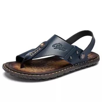 fashion Summer Clip Toe Flip Flops Mens Sandals Male Shoes Fashion Flat Non-slip Slide Slippers Casual Beach Holiday Sport Zapatillas 38 чёрный