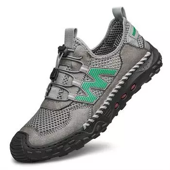 Fashion Summer Gray Mesh Casual Shoes for Men s Brand Adult Sneakers Outdoor Running and Hiking Shoes Soft Soled Comfortable Men s Shoes 38 бежевый