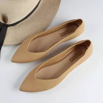 Fashion Summer Pointed Sandals Fashion Flat Sole Solid Casual Shallow Mouth Single Shoe woman designer shoes zapatos diseador 36 бежевый
