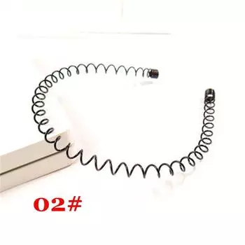 Fashion Unisex Alice Style Sports Metal Hairband Wavy Headband Black Head Hoop Casual Headwear