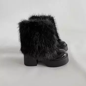 Fashion warm short boots thick-soled snow boots Martin boots children s new autumn and winter plush boots 35
