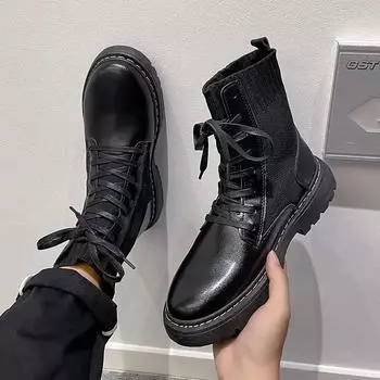 Fashion Warm Winter Black Platform Man Shoes Footwear Trendy 2025 Boots for Men Designer High Quality In Promotion Comfortable Sale Y2k 39