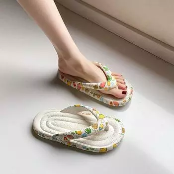 Fashion White Flip Flops Slides Outside Platform Cute Thick Sandals Pink Shoes for Women 2024 Kawaii Woman Slippers on Beach Summer F I 36