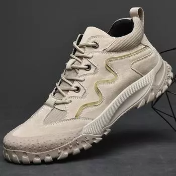 Fashion Winter Men s Shoes Male Comfortable Hiking Shoe Genuine Leather for Men Ankle Boots High Quality Lace-Up Business Walking Shoes 38