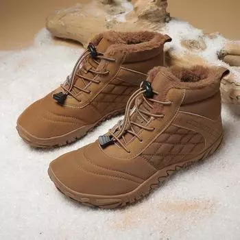 Fashion Winter Men Snow Boots canvas Sneakers Outdoor with fur Warm Hiking Shoes High Top Big Size 48 Plush cotton shoes men Boats 38 бежевый