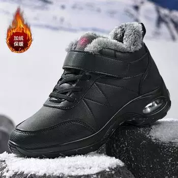 Fashion Winter Women Boots Keep Warm Plush Snow Boots Outdoor Thick-Soled Women Ankle Boots Ladies Cotton Sneakers Big Size 36-44 36 чёрный