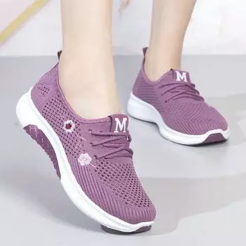 Fashion Woman Footwear Shoes For Women Mesh Breathable Flat Lace Up Chic Point Hot And Low Price Cheap Promotion Offer Vulcanized Sale A 35