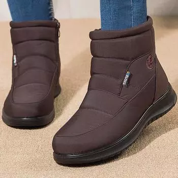 fashion Women Boots 2024 Winter Boots For Women Waterproof Snow Boots Ankle Fur Botas Mujer Elegant Footwear Winter Shoes Women Botines 40 вино красного