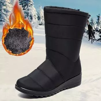 Fashion Women Boots Fashion New Waterproof Women Shoes Snow Boots for Winter Shoes Women Furry Tassel Womans Keep Warm Boots Botas Mujer 35 чёрный