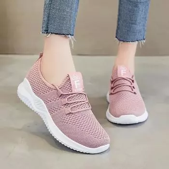 fashion Women Casual Sneakers Comfortable Breathable Platform Shoes Fashion Women Versatile Lace-up Shoes Female Footwear Sneakers Women 36 розовый