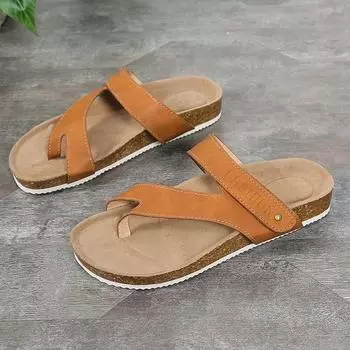 fashion Women Flip Flops 2024 New Summer Flat Casual Comfort Slippers Women Fashion Outdoor Sandals Slides Women Pllatform Roma Slippers 35 синий