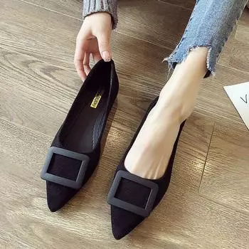 Fashion Women s Flat Shoes Pointed Toe Formal Black Ladies Footwear Slip-on Elegant Dress Fashionable Sale Cheap Liquidation Offer Chic 35