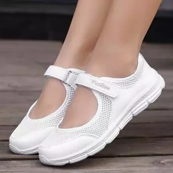 Fashion Women s Shoes Fashion Breathable Casual Shoes 2024 Summer New Care Shoes Flat Shoes Lightweight and Comfortable Walking Shoes 37 чёрный