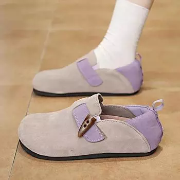 Fashion Women s Shoes on Sale Fashion One Kick Women s Flats Autumn Round Toe Mixed Colors Flat Casual Comfortable Large Size Loafers 35