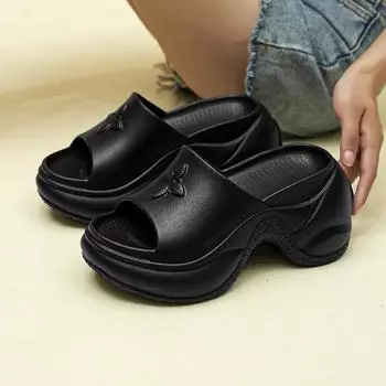 Fashion Women s Shoes Spring Platform Clover Slippers High Heels Breathable Sandals Street Casual Shoes 2024 New Soft Soles Plus Size 40 35-36 белый