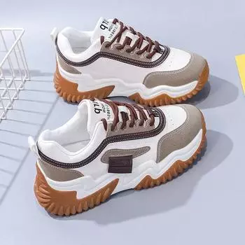 Fashion Women s Thick Soled Sneakers Luxury Designer Fashion Casual Sneakers New Spring Breathable Tennis Shoes Low Top Vulcanized Shoes 35 хаки