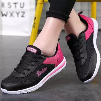 fashion Women Sneakers Lightweight Women s Sports Shoes 2024 Stylish Casual Sneakers Trainers Vulcanize Shoes For Women Zapatillas Mujer 35 чёрный