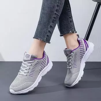 fashion Women Sneakers Platform Fashion Tenis Femimino Mesh Sports Anti Slip Lace Up Casual Jogging Lightweight Outdoor Travel Shoes 35 черный белый