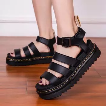 Fashion Women Soft Patent Leather Gladiator Sandals Female Beach Shoes Summer New Shoes Womens Sandals Students Flat Platform Shoesgj876 35