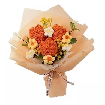 Fashionable And Beautiful Hand Woven Yarn Bouquets For Gift Giving Knitted Bouquet Finished Products Yarn Woven Flowers