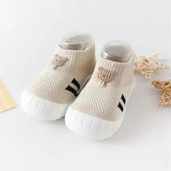 Fashionable and versatile patch bear toddler socks and shoes baby socks and shoes suitable for babies aged 1-3 years old 12.5cm