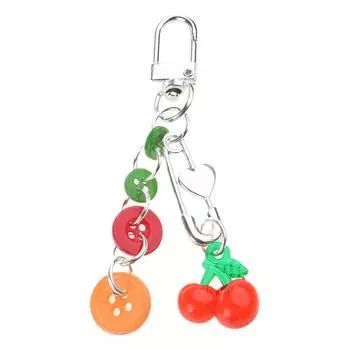 Fashionable Button Keychain Stylish Bag Accessory Button Keyrings Acrylic Material Key Ornament Suitable for Any Outfit A