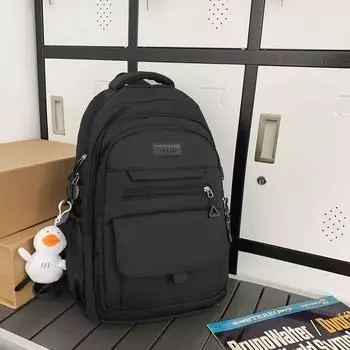 Fashionable Large-capacity Backpack for Female College Student Lightweight Backpack and Men s Travel Bag Refuel duck pendant