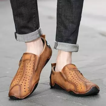 Fashionable Summer New Casual and Comfortable Octopus Bean Shoes for Men s Hollow Breathable Outdoor Sports and Casual Shoes 38 чёрный