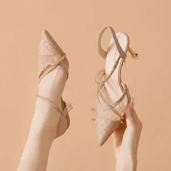 Fashionable Sweet High Heels 2024 Spring New Simple Design Sense Upper Pointed Thin Heels Versatile Comfortable Women s Shoes 34