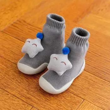 Fashionable three-dimensional fruit pattern autumn and winter terry thickened toddler shoes and socks for children and babies 18-19