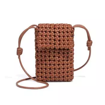 Fashionable Woven Phone Bag, Lightweight and Versatile, Hollowed-out Single-shoulder Small Bag, Versatile Crossbody Women s Bag