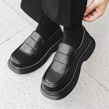 FashionAll-match Loafers High Quality Men s Fashion Casual Shoes Drive Fashion Platform Sole Men s Comfort Shoes Men s Dress Footwear 38 чёрный