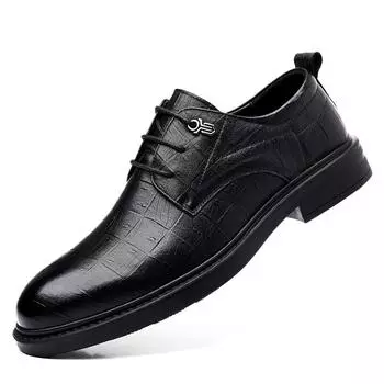 FashionBritish Platform Leather Business Men s Dress Shoes Designer Soft-soled Derby Shoes Men Fashion Spring Autumn Male Wedding Shoes 38