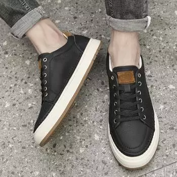 FashionFashion Мужская обувь из натуральной кожи на шнуровке, деловая повседневная обувь, высококачественные кроссовки для ходьбы на открытом воздухе для мужчин, теннис Masculino 38 чёрный