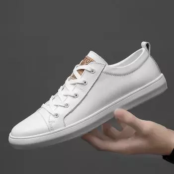FashionFlat дизайнерские мужские удобные школьные кроссовки из натуральной кожи легкие мужские повседневные туфли высокого качества нескользящие кроссовки для скейтбординга 37 чёрный