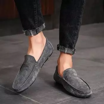 FashionFlat Man Casual Shoe Comfortable Round Toe Leather Shoes for Men Designer Cowhide Legitimate New In Classic Original On Sale Pu 38